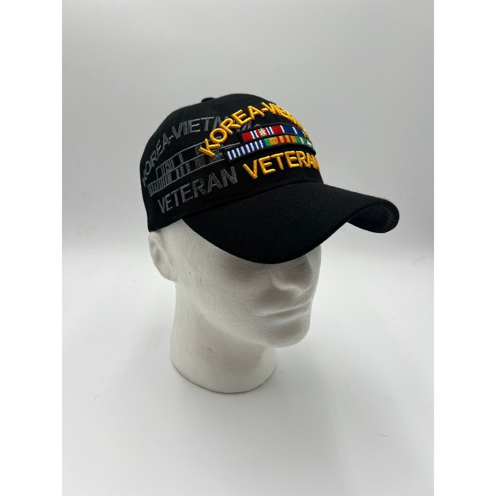 U.S. Warriors Korea Vietnam Veteran Black Embroidered Baseball Cap Hat New